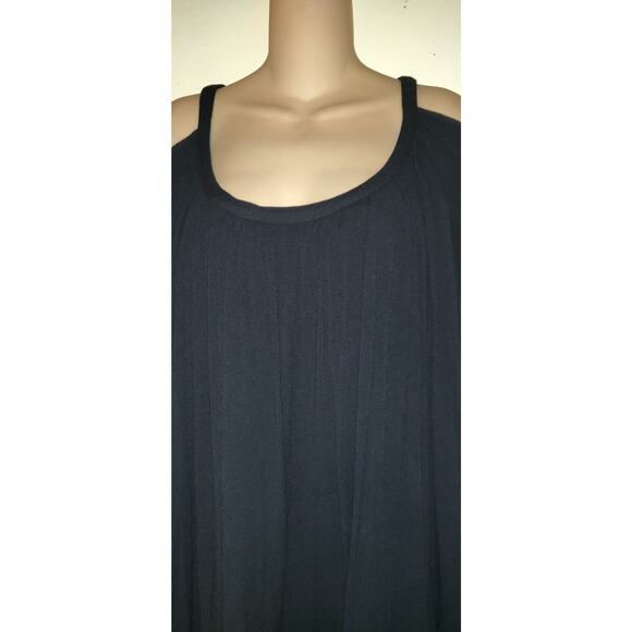 Witchy Black Boho Top M Whimsigoth Fairy Grunge Swingy Cold Shoulder Romantic - Picture 6 of 11